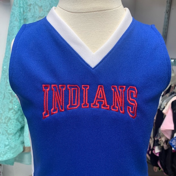 Childs Size 2T or 6 Red White & Blue Indians Cheerleader Uniform Set NWT - Picture 2 of 3